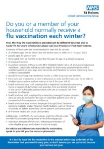 NHS informational poster on the flu vaccination